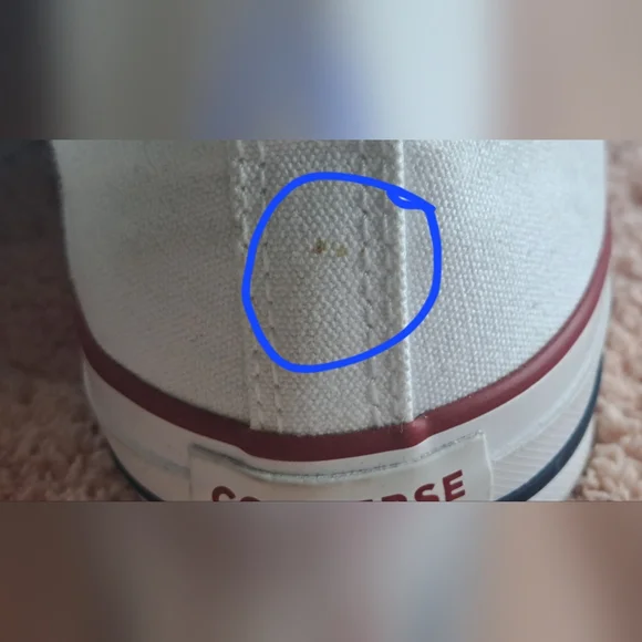 Converse White Low-Top Sneakers Mens Size 9.5.  Womens Size 11.5 - Picture 8 of 10